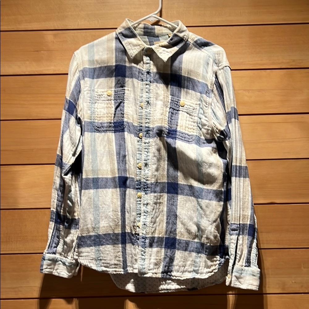 True Grit Blue and White Casual Button Down Shirt